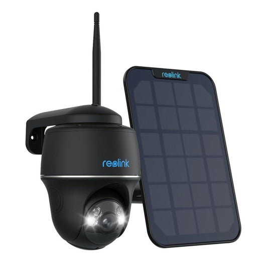 Reolink Argus PT 2024 Noir - Caméra solaire Wifi 5MP 360° avec carte SD Kingston 32Go inclus - Détection intelligente - Projecteur LED