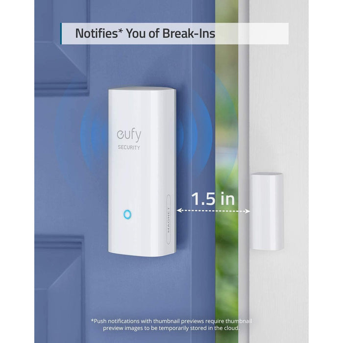 Eufy Capteur d'entrée - Détecteur pour Portes et fenêtres avec Alarme - Nécessite Eufy HomeBase