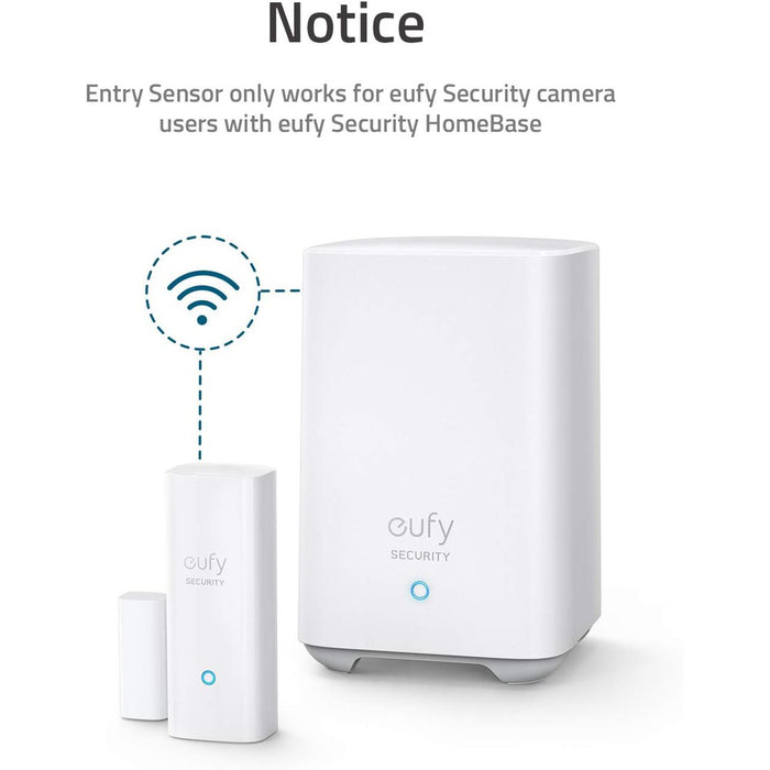 Eufy Capteur d'entrée - Détecteur pour Portes et fenêtres avec Alarme - Nécessite Eufy HomeBase