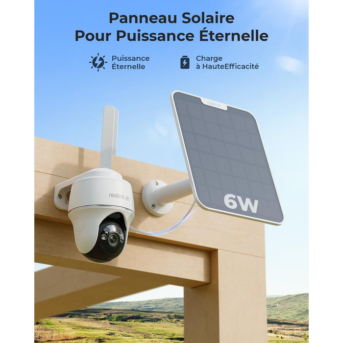 Reolink Go PT Ultra - Caméra solaire 4G autonome 8MP 360° avec carte SD 32Go inclus - Détection intelligente