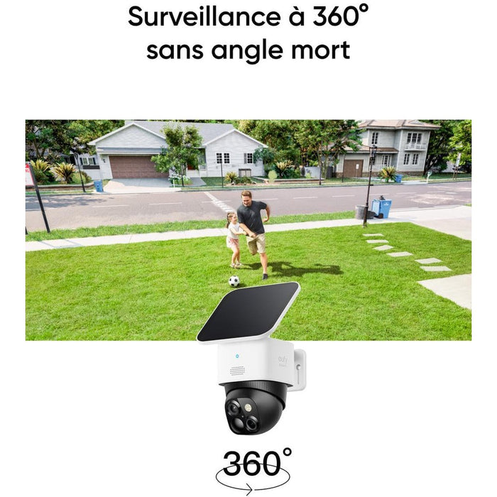 Eufy SoloCam S340 - Caméra Solaire 360° 3K WIFI, Compatible HomeBase 3