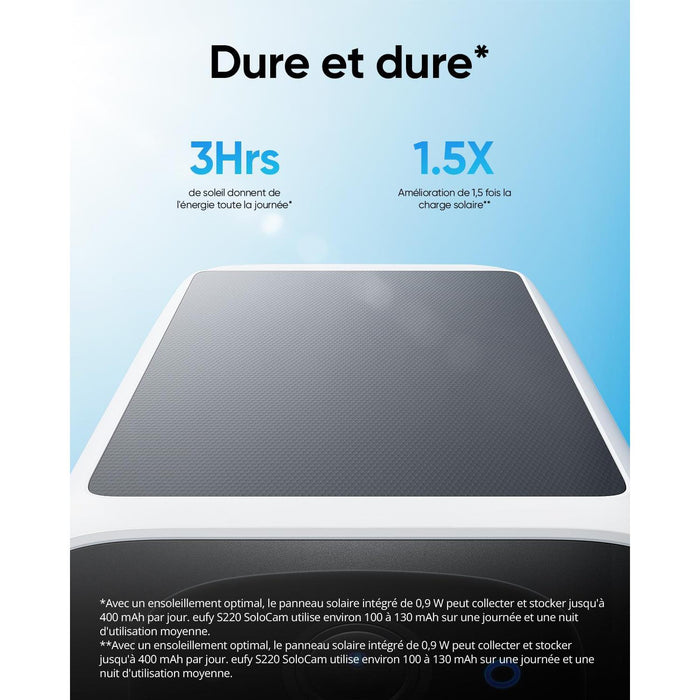 Eufy S220 - Caméra solaire 2K, carte SD Kingston 32Go inclus