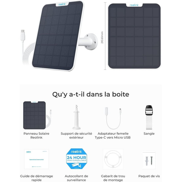 Panneau solaire Reolink 6W (blanc / noir)