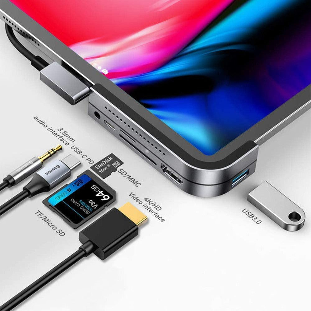 BASEUS - Hub USB-C 6-en-1 pour iPad Pro et Macbook