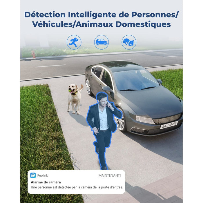 Reolink Duo 2 Wifi - Caméra extérieure 4K 8MP, grand angle de vision 180° - Détection intelligente